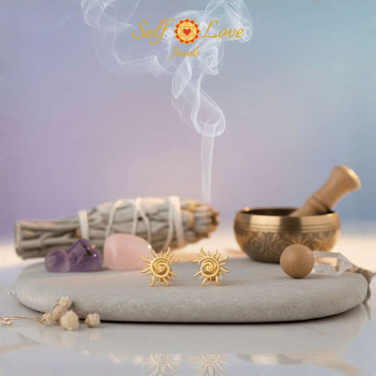 Surya: The Radiant Sun Earring (18kt Gold Micron)