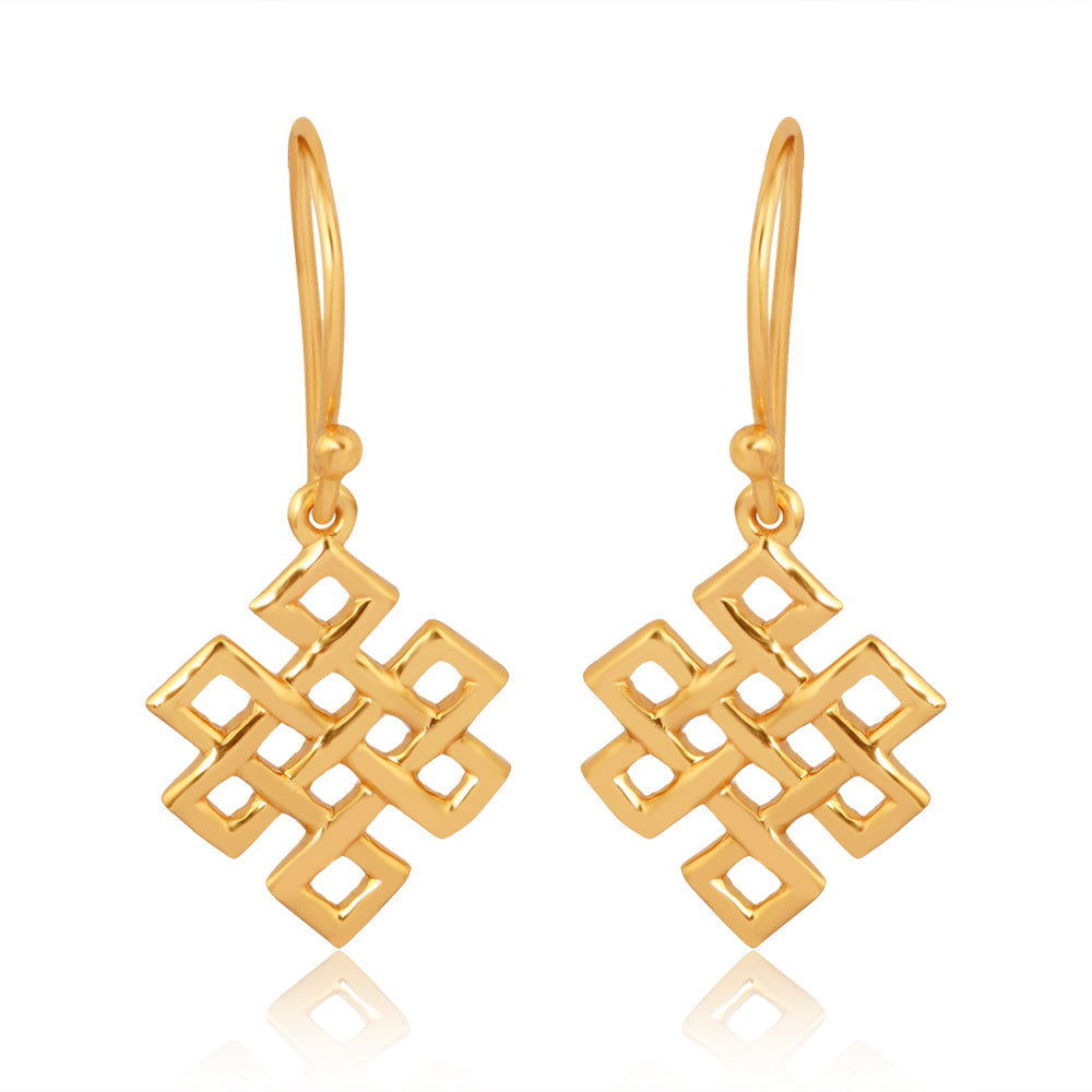 Endless Knot Earrings (18kt Gold Micron)