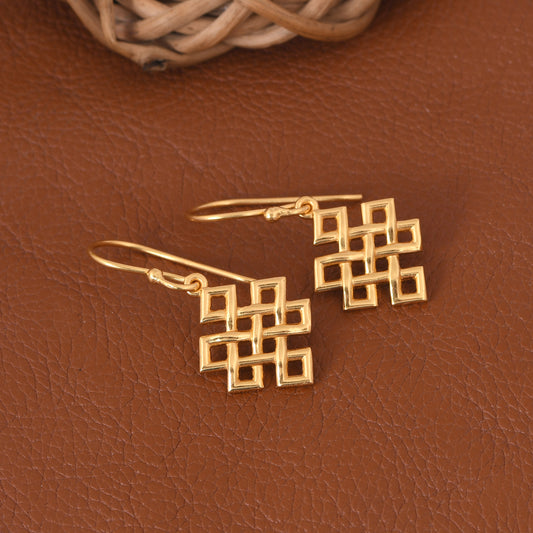 Endless Knot Earrings (18kt Gold Micron)