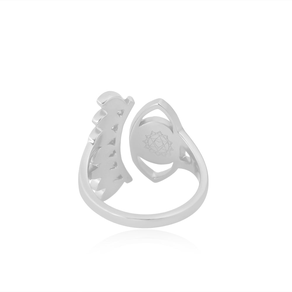 Evil Eye Protection Ring and Seven Chakras (92.5 Sterling Silver)