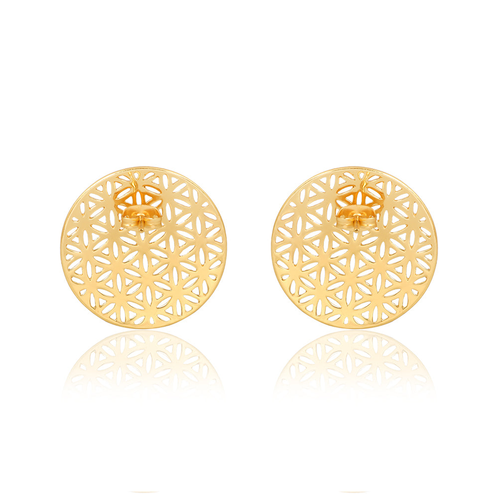 Flower of Life Earrings (18kt Gold Micron)
