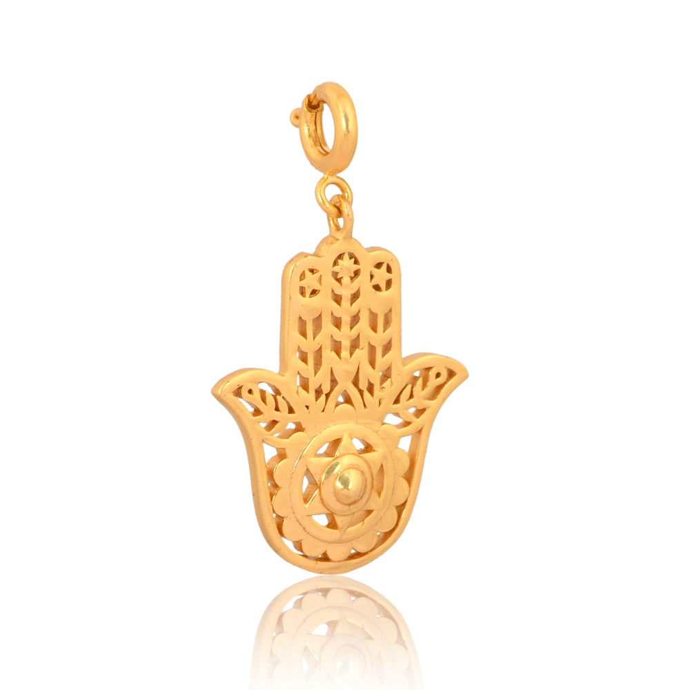 Hamsa Hand Protection Charm (18Kt Gold Micron)
