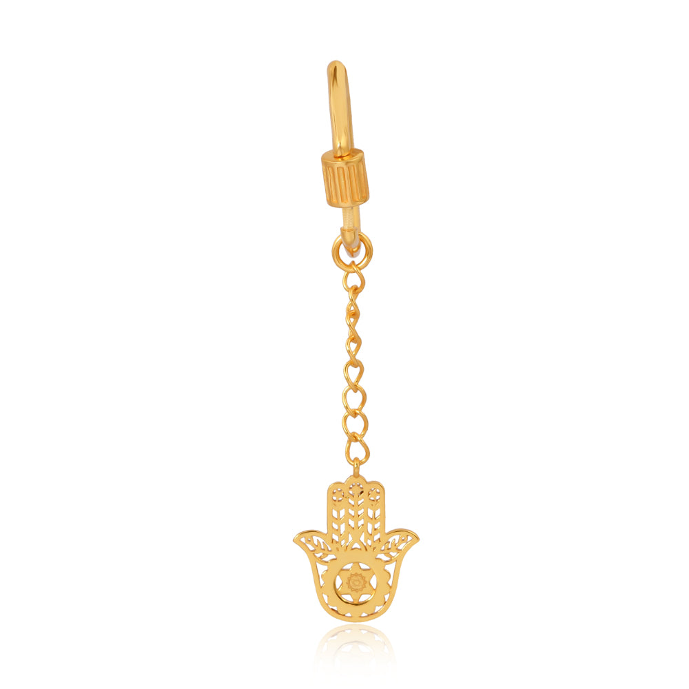 Hamsa Hand Keychain (18kt Gold Micron)