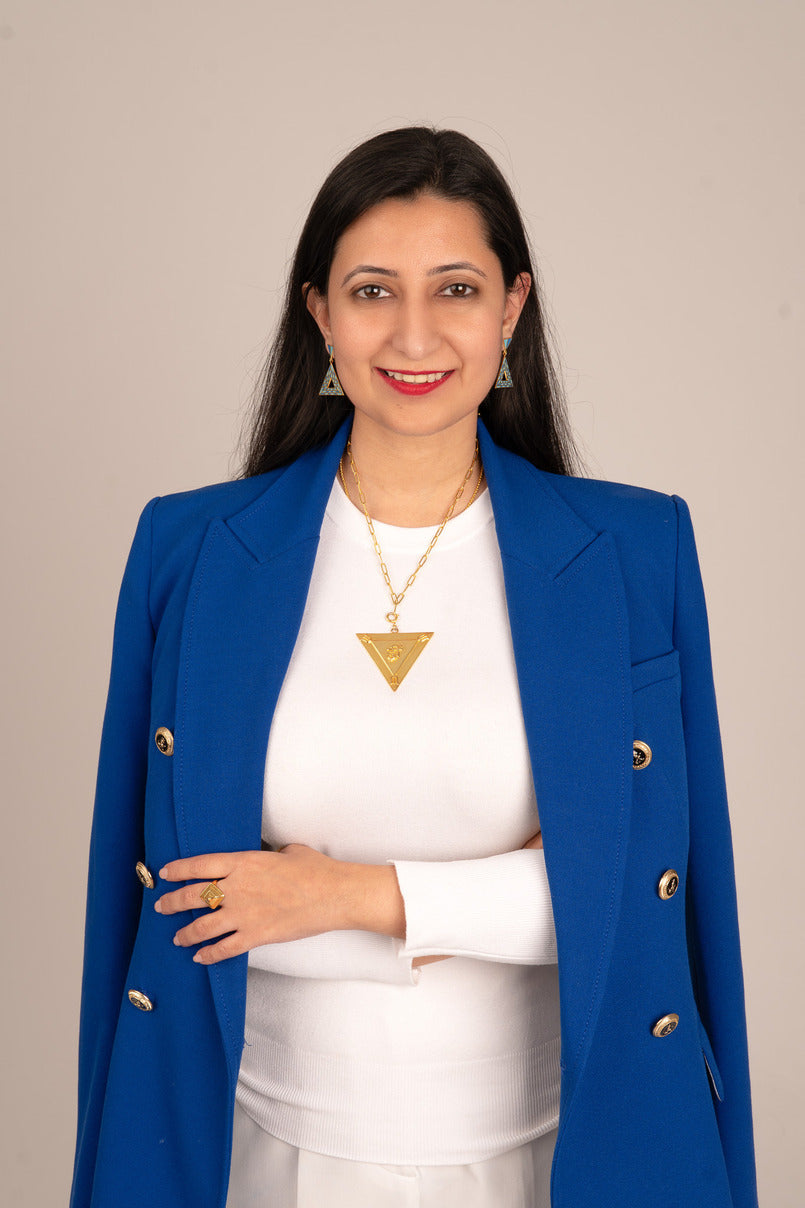 Hreem Yantra Gold Plated Pendant - Large (18kt Gold Micron)