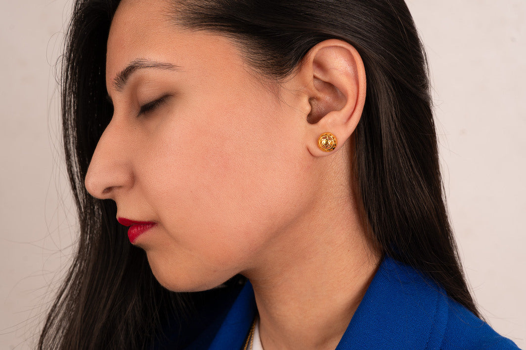 Golden Twin Heart Earrings (18kt Gold Micron)