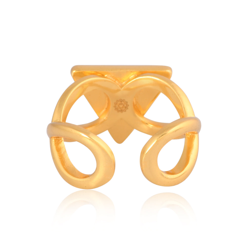Kleem Yantra Ring: (92.5 Sterling Silver with Gold Plating)