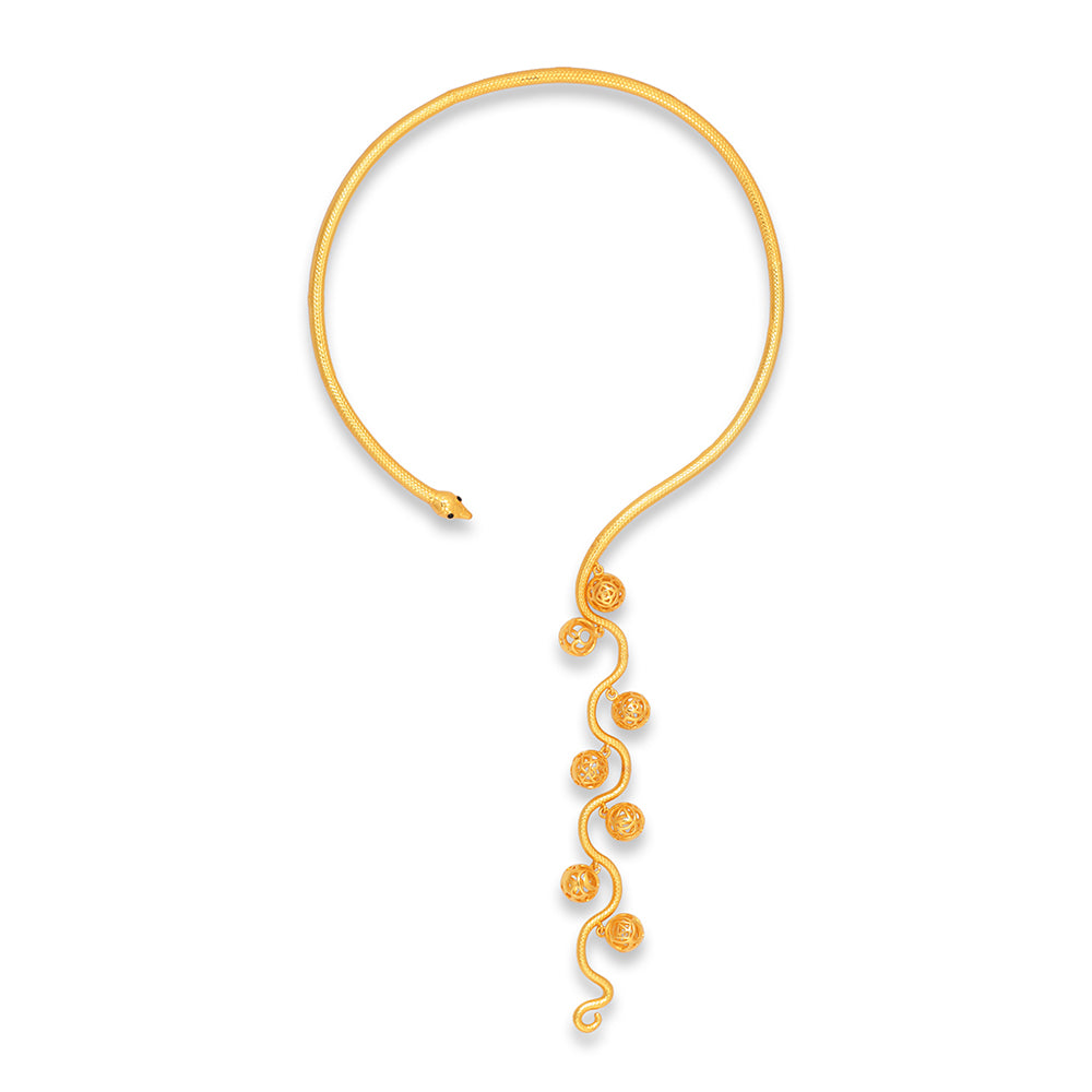 Kundalini Necklace with Seven Chakras (18Kt Gold Micron)