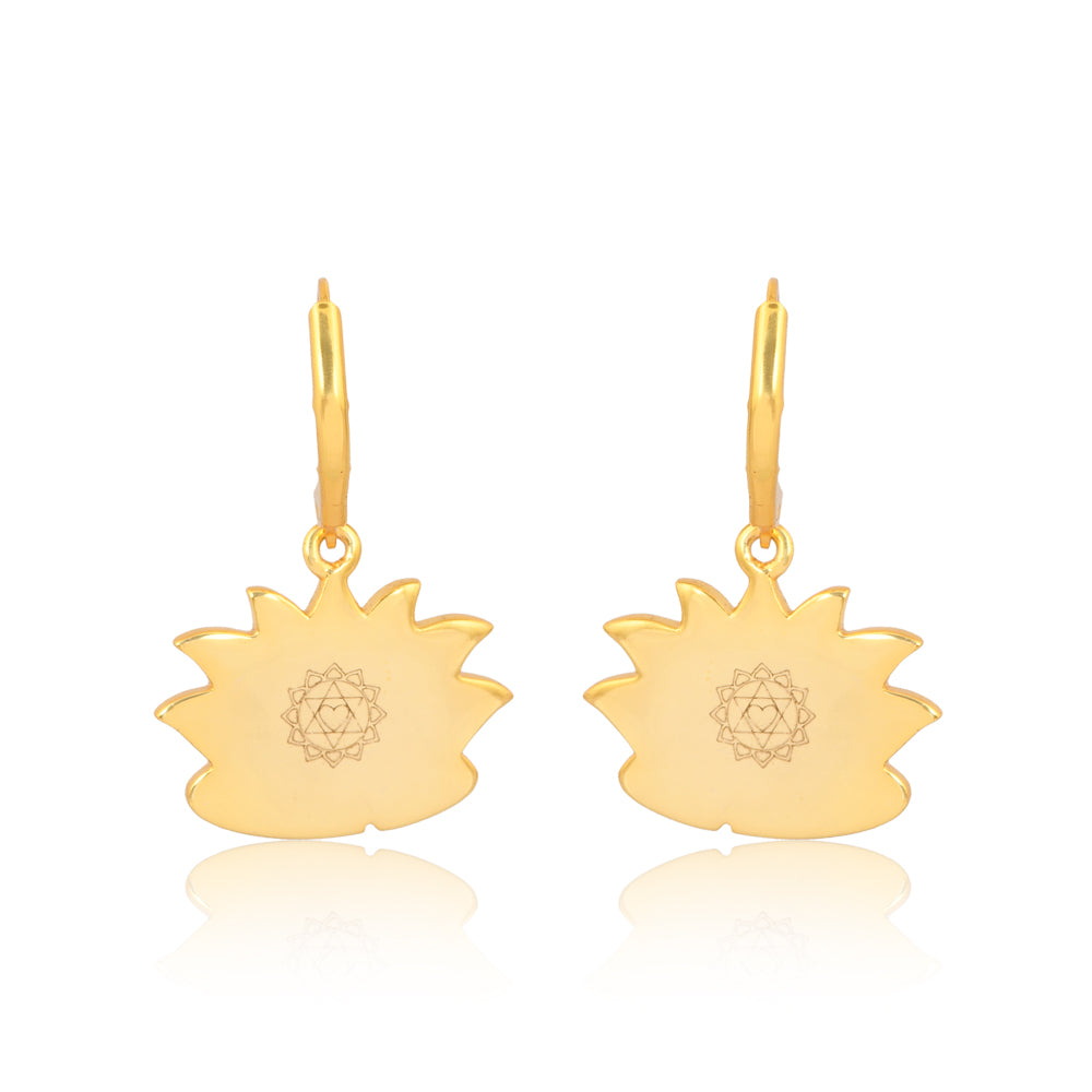 Lakshmi Lotus Earrings (18kt Gold Micron)