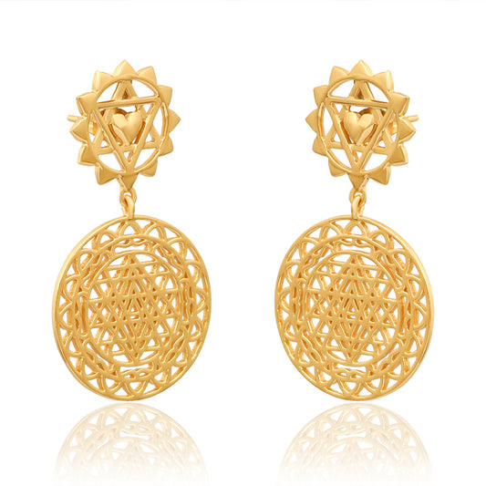 Shree Chakra Earrings (18kt Gold Micron)