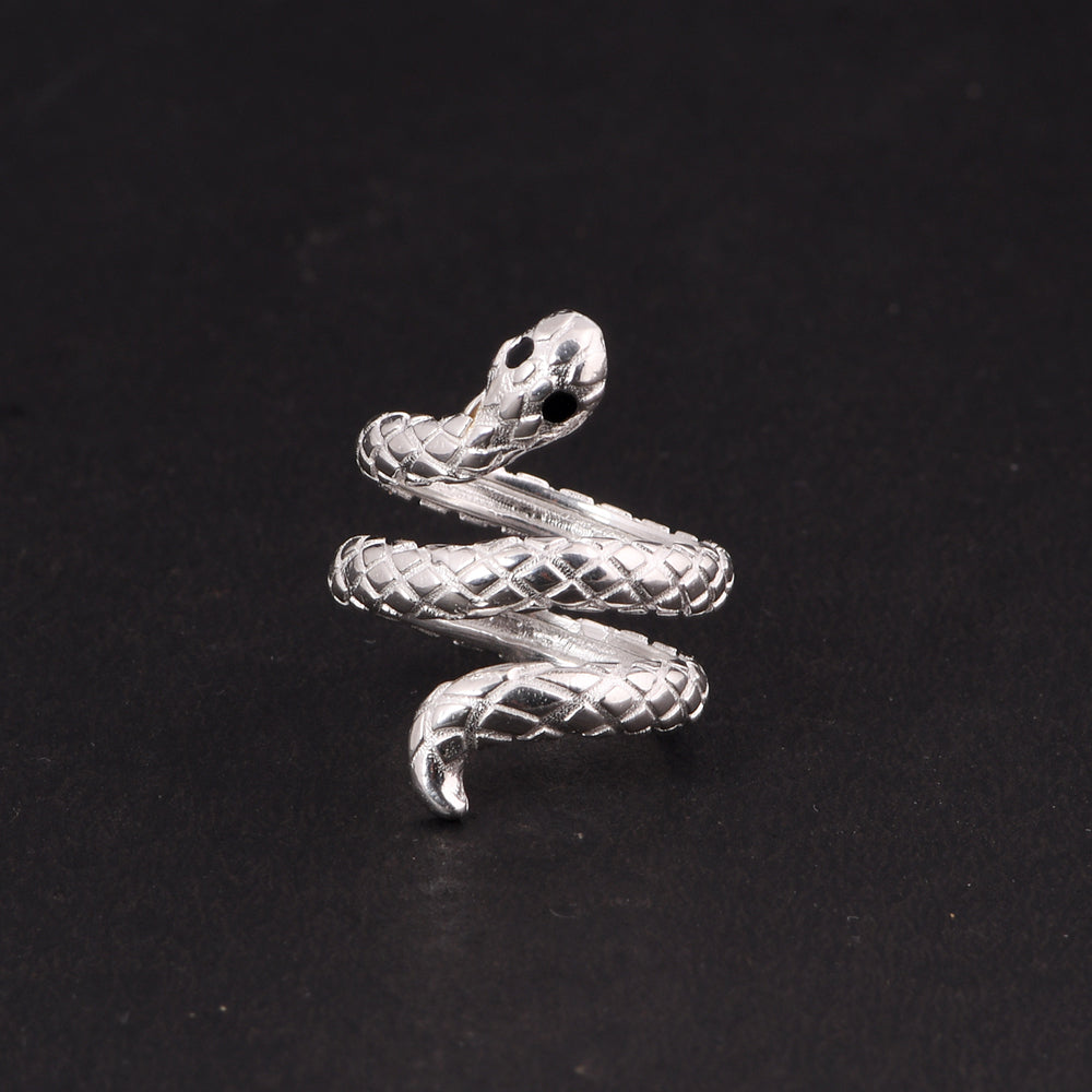 Snake Ring: (92.5 Sterling Silver)