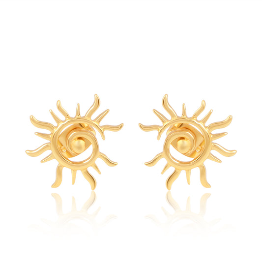 Surya: The Radiant Sun Earring (18kt Gold Micron)