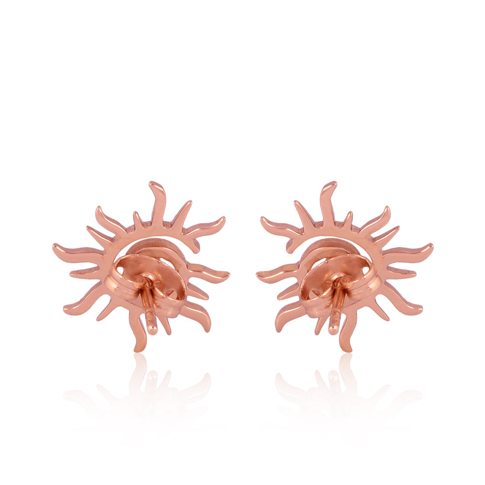 Surya: The Radiant Sun Earrings (18kt Rose Gold Micron)