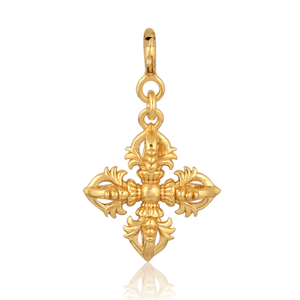 Dorge/ Vajra Charm- Silver + Gold Plating