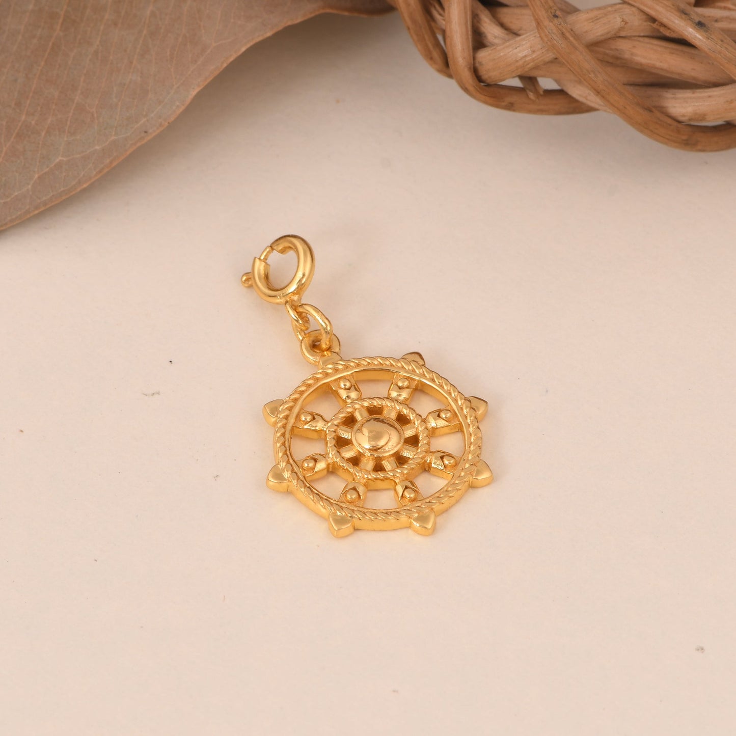 Auspicious Buddhist Charm: Wheel of Dharma - Self Love Jewels