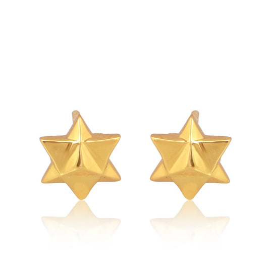 Merkaba Earrings (18kt Gold Micron)