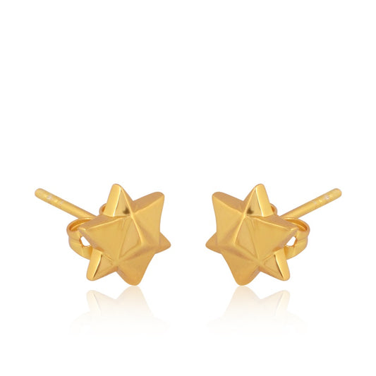 Merkaba Earrings (18kt Gold Micron)