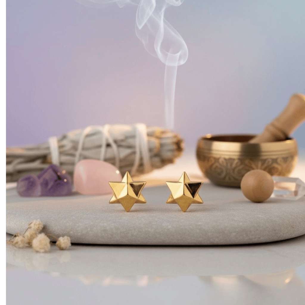 Merkaba Earrings (18kt Gold Micron)