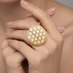 Flower of Life Ring (18kt Gold Micron)