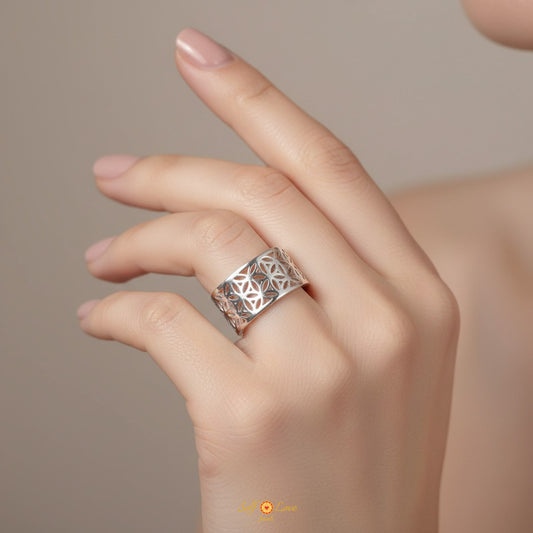 Flower of Life Band (92.5 Sterling Silver)