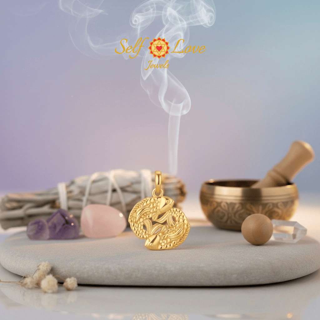 Auspicious Buddhist Charm: Pair of Golden Fishes