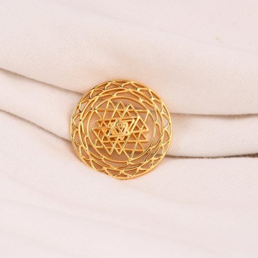 Shree Chakra Coin: 25mm (18kt Gold Micron)