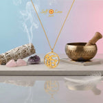 Ek Onkar and Flower of Life Pendant (18kt Gold Micron)