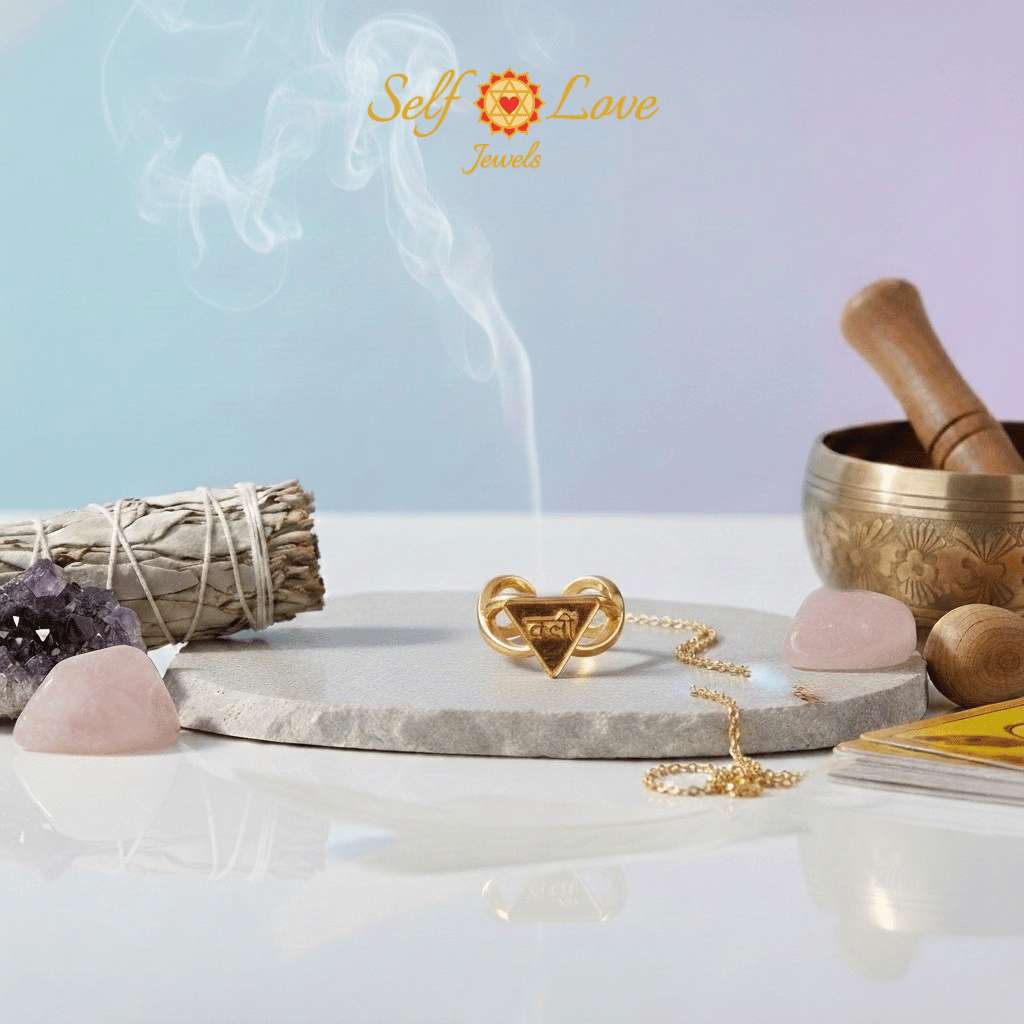 Kleem Yantra Ring: (18kt Gold Micron Plated)