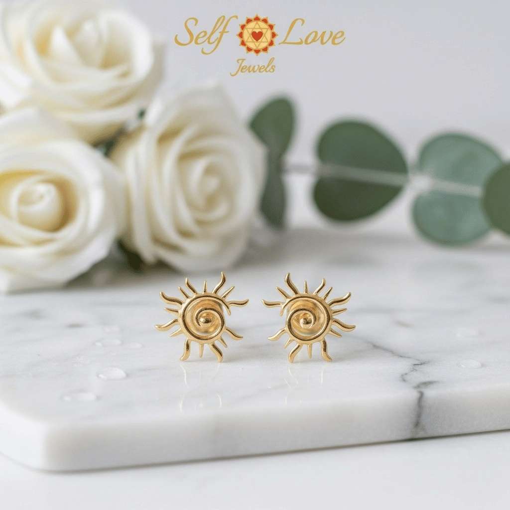 Surya: The Radiant Sun Earring (18kt Gold Micron)