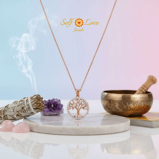 Tree of Life Pendant with Zircon (18kt Rose Gold Micron)