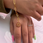 Twin Heart Chakra Charm with Red Enamelling