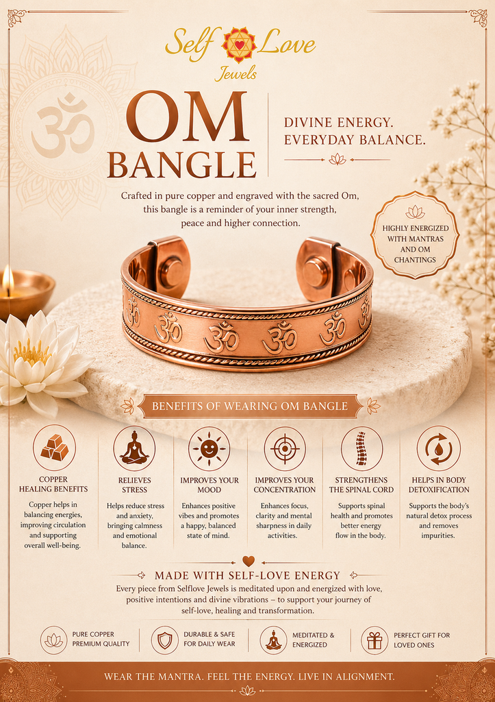 Om Engraved Copper Bracelet