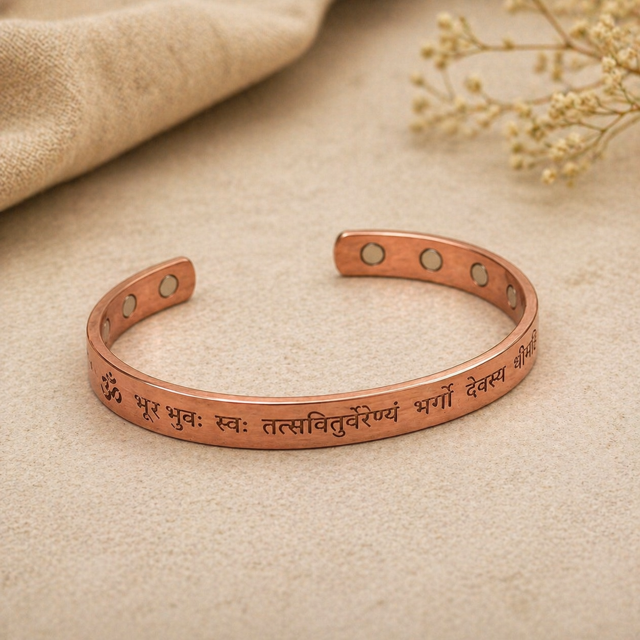 Gayatri Mantra Copper Bangle