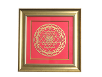 Shree Chakra Wall Hanging Decor (Wooden Frame)