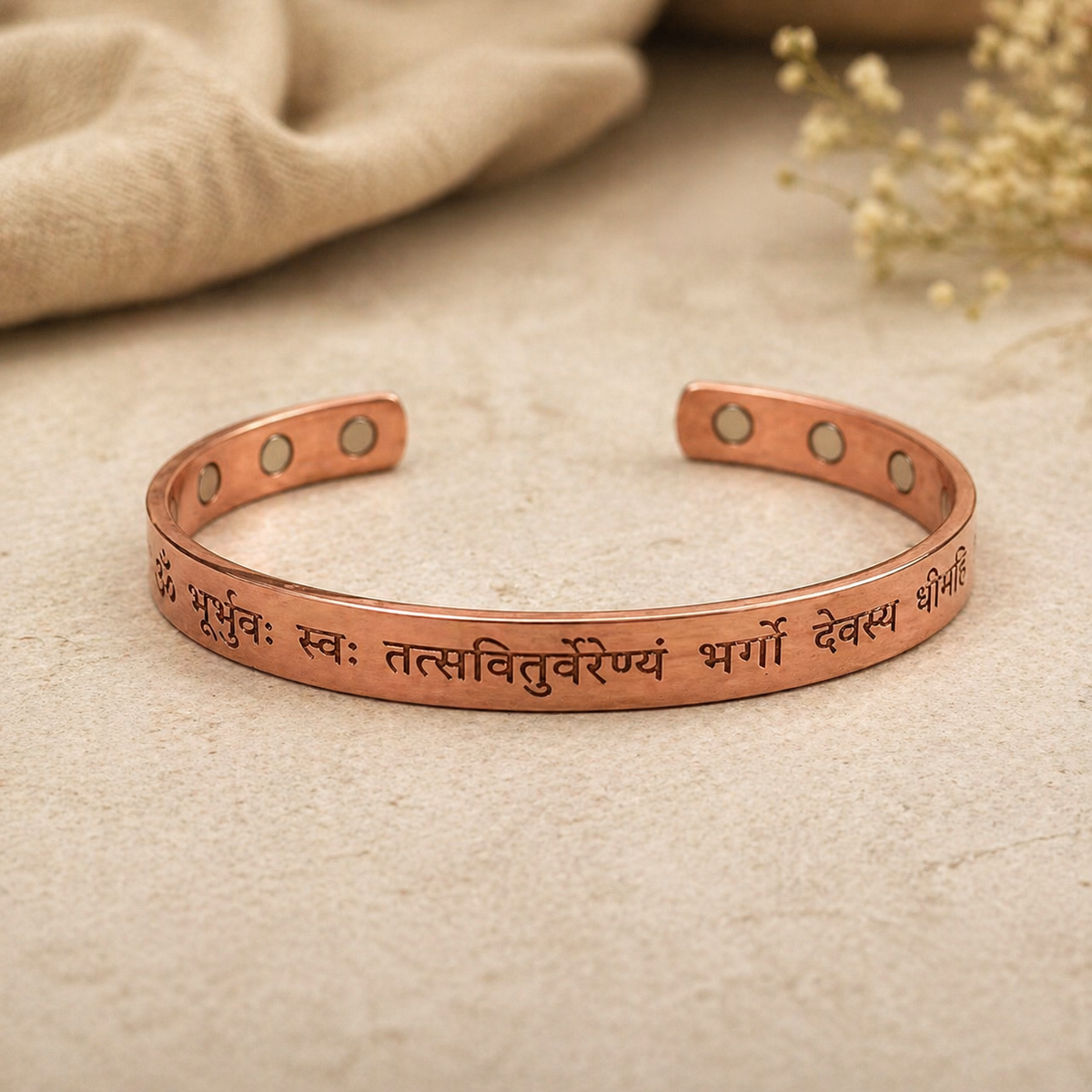 Gayatri Mantra Copper Bangle