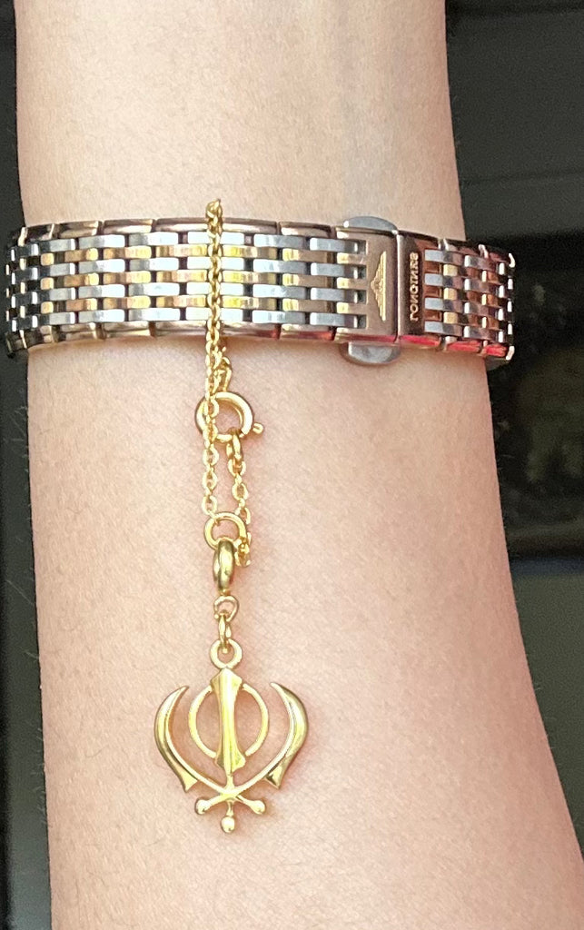 Khanda Charm (18kt Gold Micron)