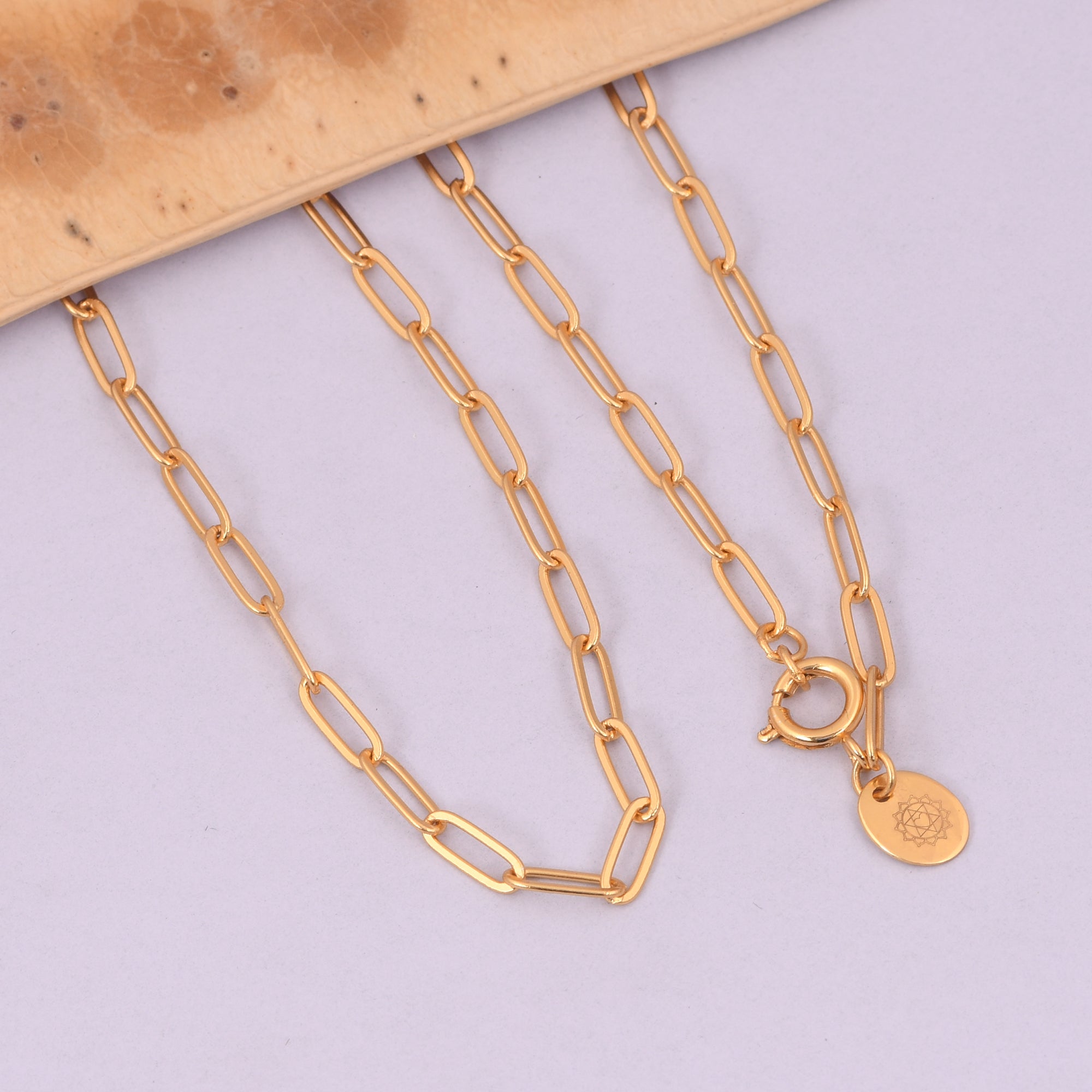 Brass Paperclip Chain - 24inch