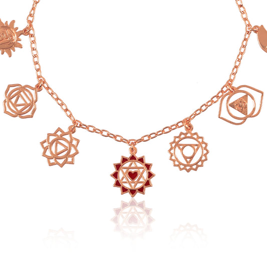 Cosmic Chakra Harmony Bracelet - 18kt Micron Rose Gold Plating