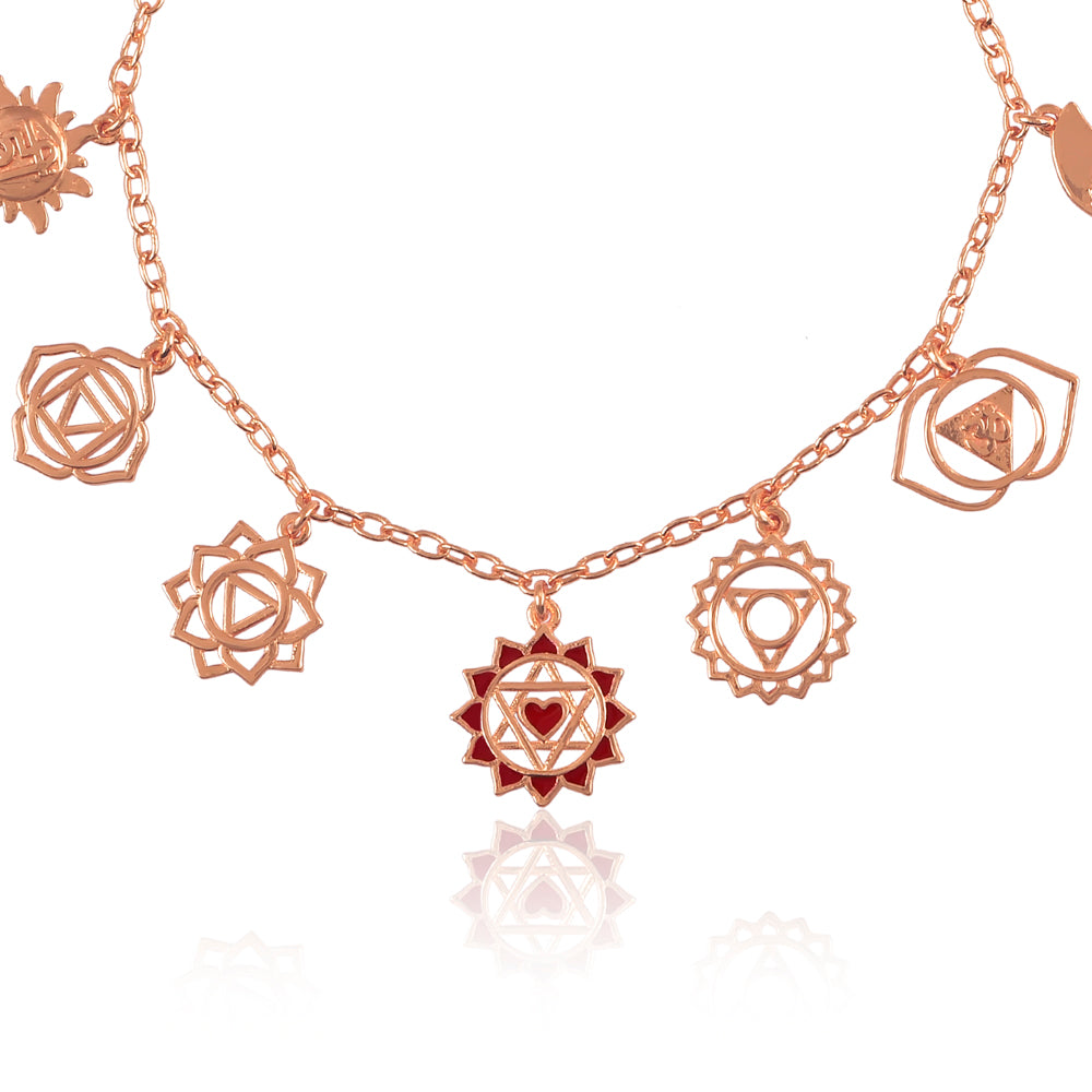 Cosmic Chakra Harmony Bracelet - 18kt Micron Rose Gold Plating