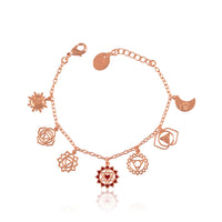 Cosmic Chakra Harmony Bracelet - 18kt Micron Rose Gold Plating