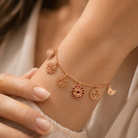 Cosmic Chakra Harmony Bracelet - 18kt Micron Rose Gold Plating