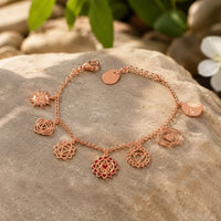 Cosmic Chakra Harmony Bracelet - 18kt Micron Rose Gold Plating