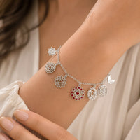 Cosmic Chakra Harmony Bracelet - 92.5 Sterling Silver