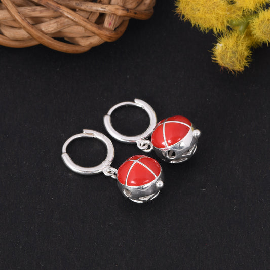 Basic Chakra Earrings with Red Enamelling