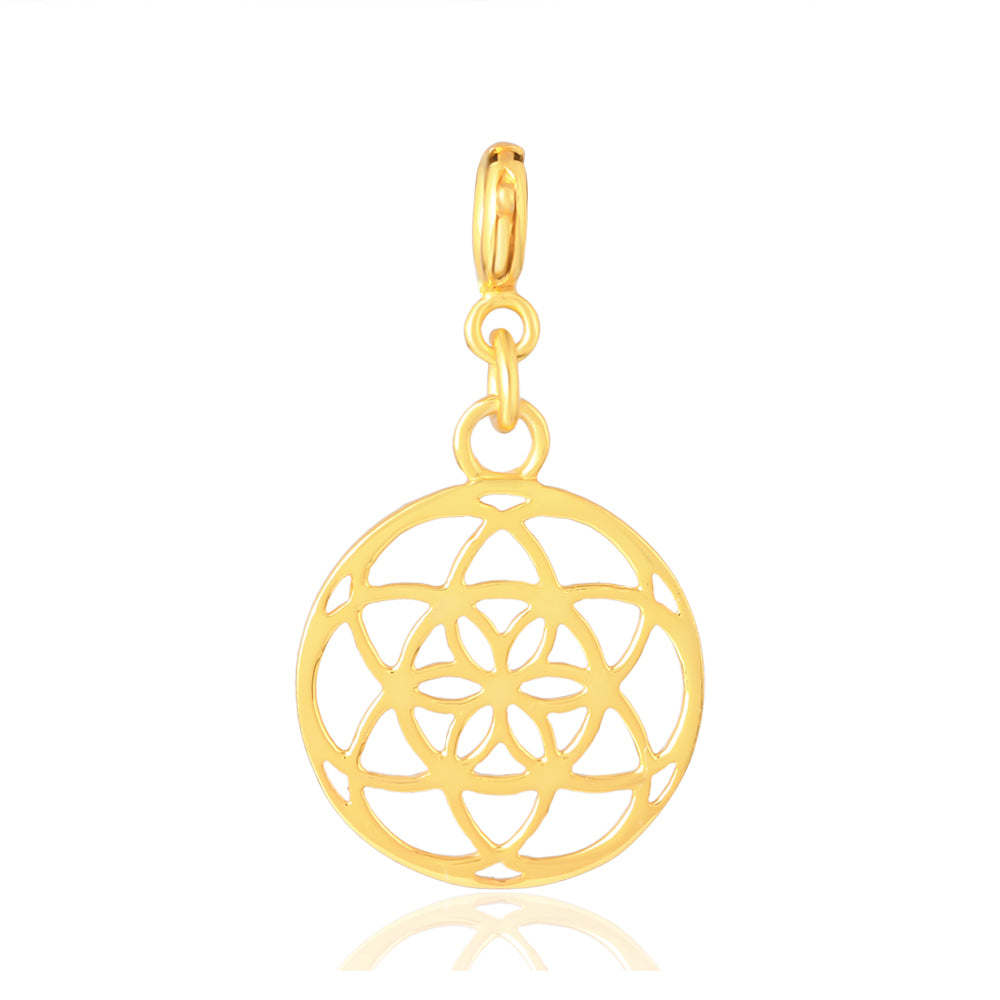 Seed of Life Charm - Silver with Gold Plating