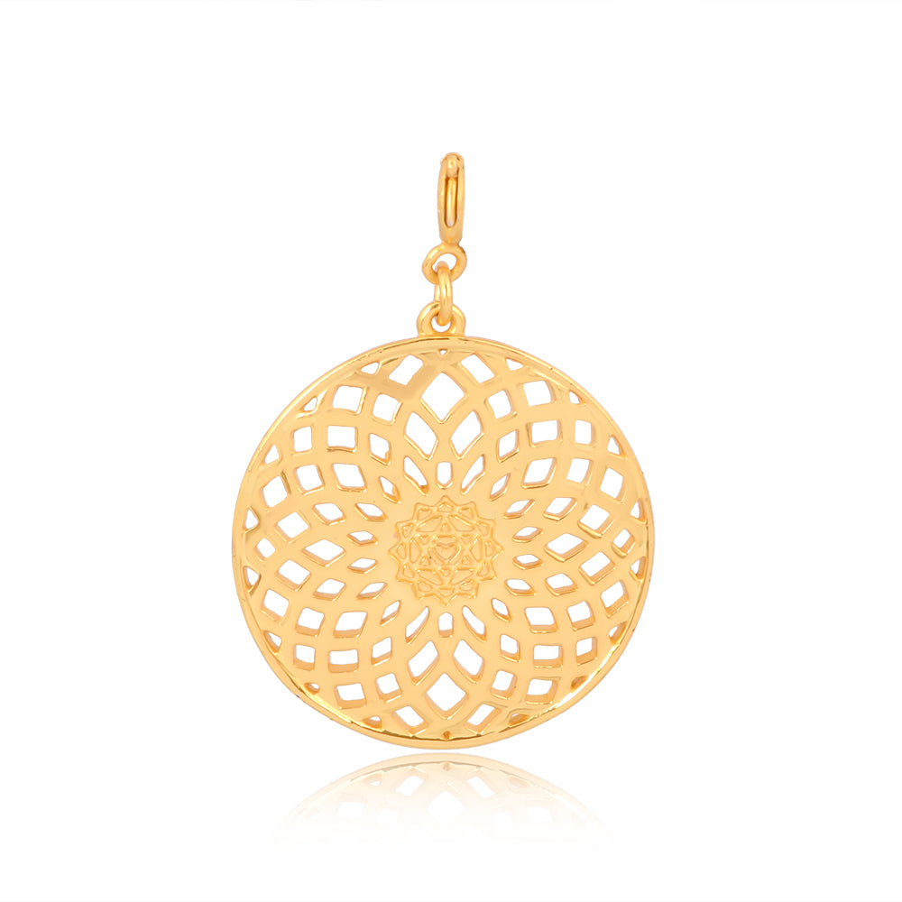Sacred Geometry Pendant(without chain): Energy Generator Pattern - Brass
