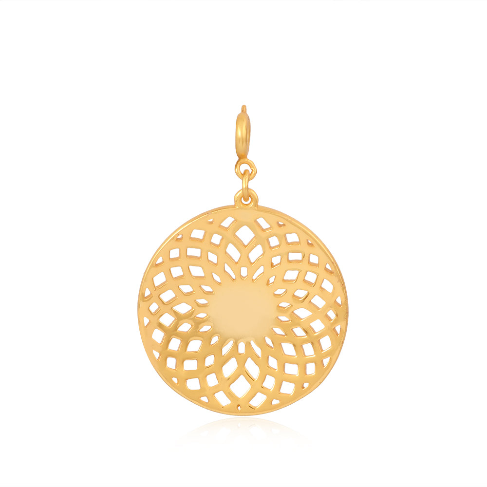 Sacred Geometry Pendant(without chain): Energy Generator Pattern - Brass