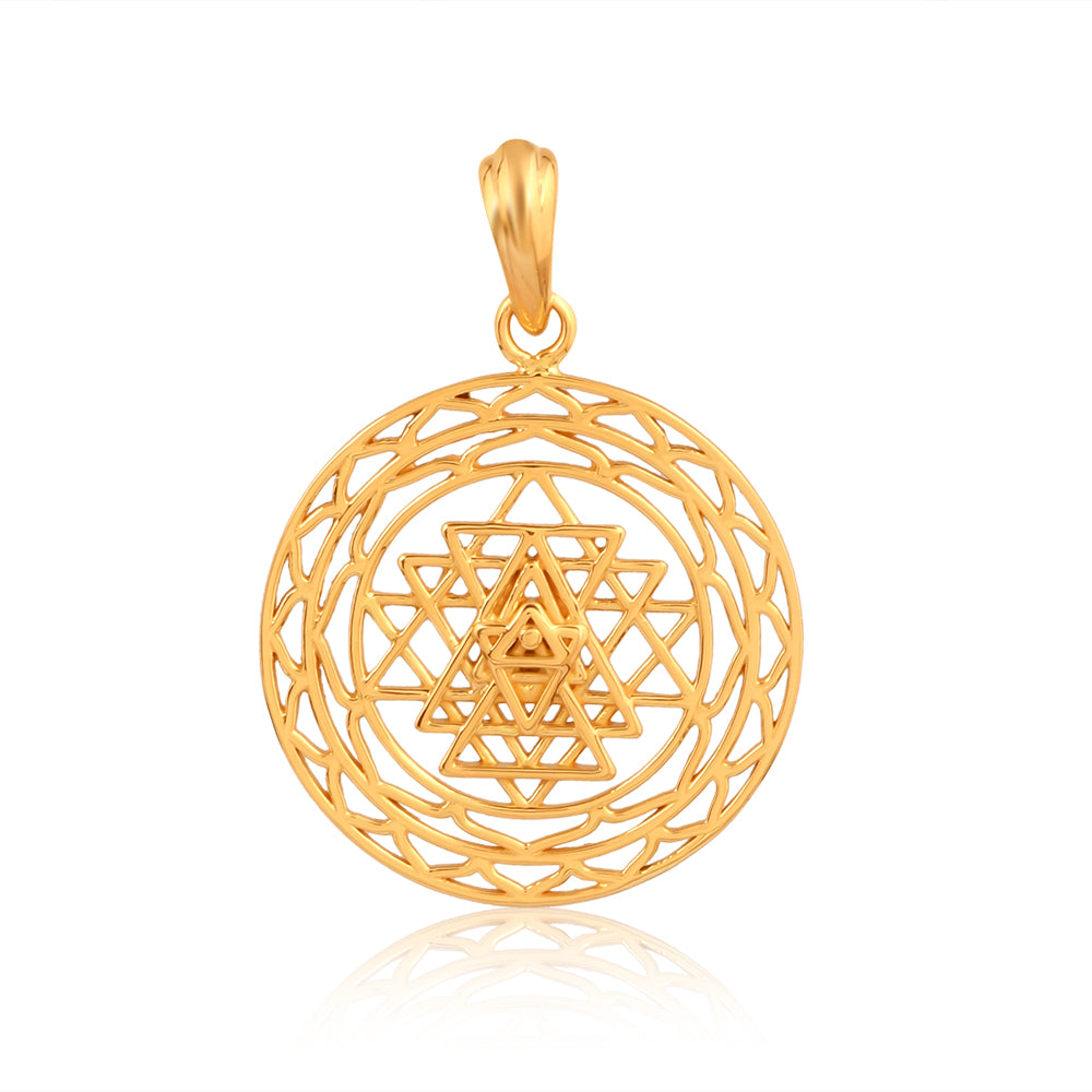Shree Chakra Pendant (18kt Gold Micron)