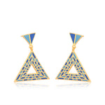 Triangular Energy Generator Earrings  Blue
