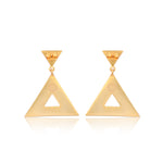 Triangular Energy Generator Earrings - Green