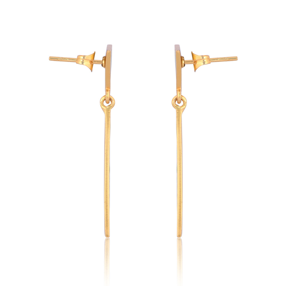 Triangular Energy Generator Earrings - Green